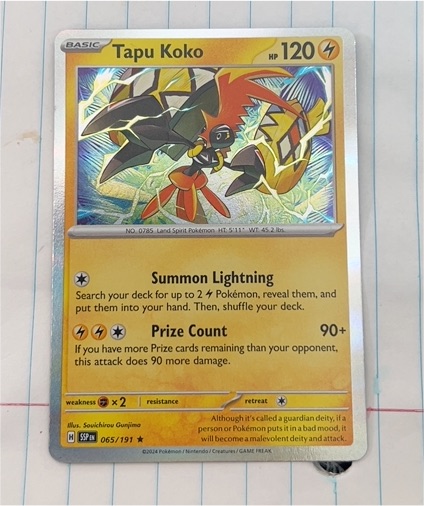 2024 Pokémon SV08: Surging Sparks #065 Tapu Koko — front