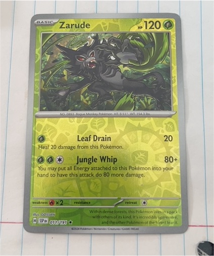 2024 Pokémon SV08: Surging Sparks #011 Zarude — front