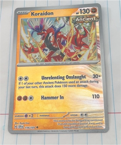 2024 Pokémon SV08: Surging Sparks #116 Koraidon — front