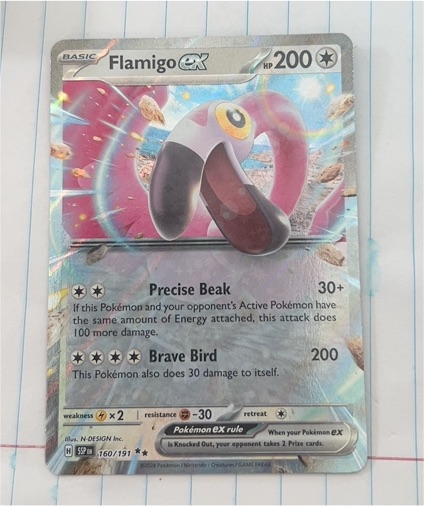 2024 Pokemon Scarlet & Violet SV08 Surging Sparks #160 Flamigo ex — front