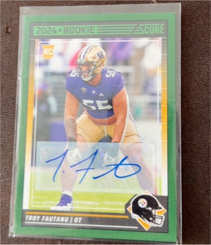 2024 Panini Score #333 Troy Fautanu Rookie Auto — front
