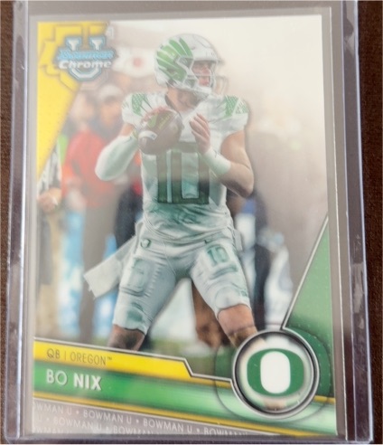 2023 Bowman University Chrome #159 Bo Nix Oregon Ducks — front