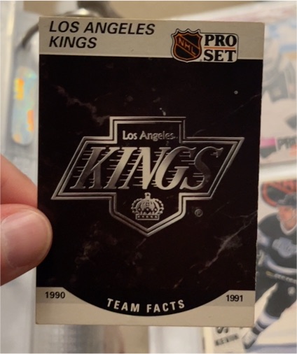 1990-91 Pro Set #573 Los Angeles Kings Team Facts — front