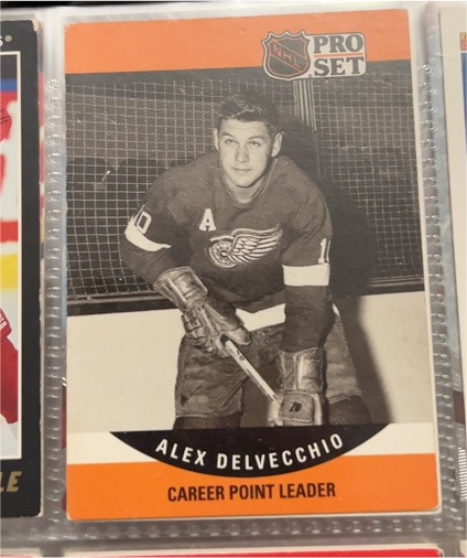 1990-91 Pro Set #652 Alex Delvecchio Career Point Leader — front