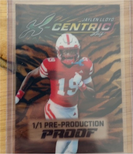 2025 Leaf Metal Football Jaylen Lloyd 1/1 Pre-Production Proof — front