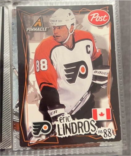 1997 Pinnacle Post #88 Eric Lindros — front