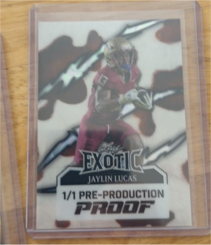 2025 Leaf Exotic #Jaylin Lucas 1/1 Pre-Production Proof — front