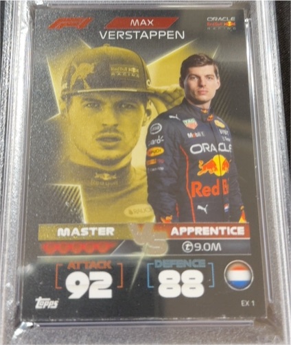 2022 Topps Turbo Attax #EX 1 Max Verstappen Master vs Apprentice — front