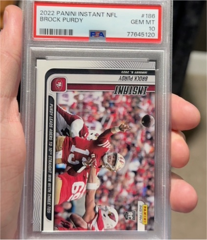 2022 Panini Instant NFL #186 Brock Purdy — front