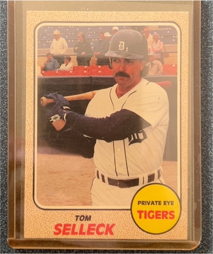1968 Topps Private Eye Tigers Tom Selleck — front