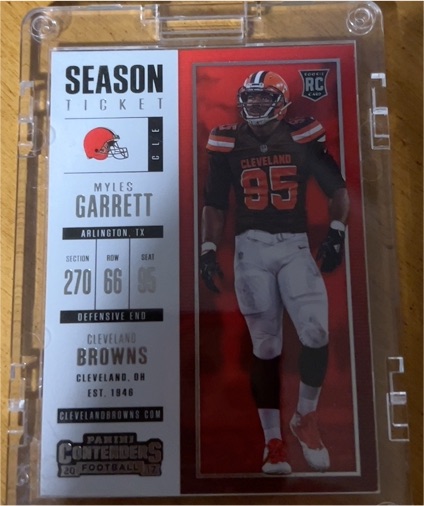 2017 Panini Contenders #44 Myles Garrett Rookie Season Ticket — front