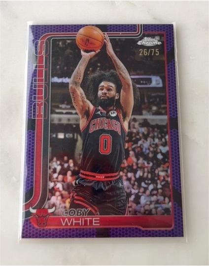 2025-26 Topps Chrome #26/75 Coby White — front
