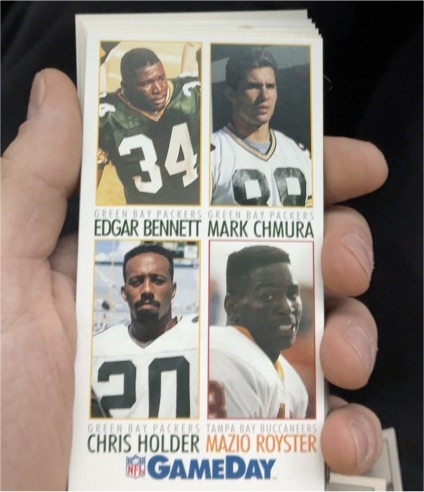 1992 GameDay #498 Edgar Bennett Mark Chmura Chris Holder Mazio Royster — front
