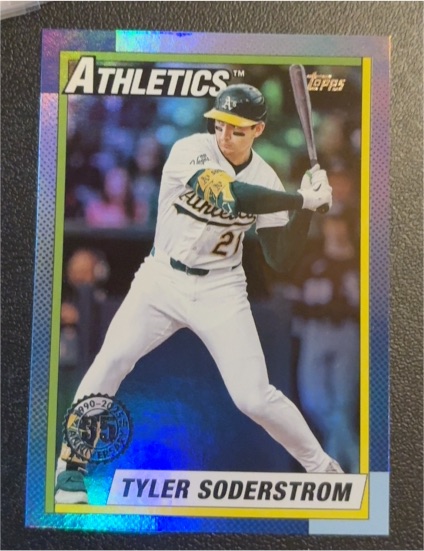 2025 Topps Update #U90-2 Tyler Soderstrom 1990 Topps Baseball 35th Anniversary — front