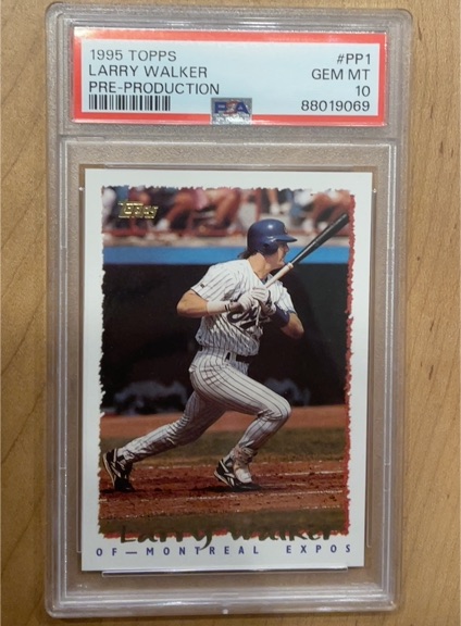 1995 Topps #PP1 Larry Walker Pre-Production — front