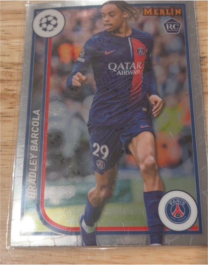 2023-24 Merlin UEFA Club Competitions #96 Bradley Barcola — front