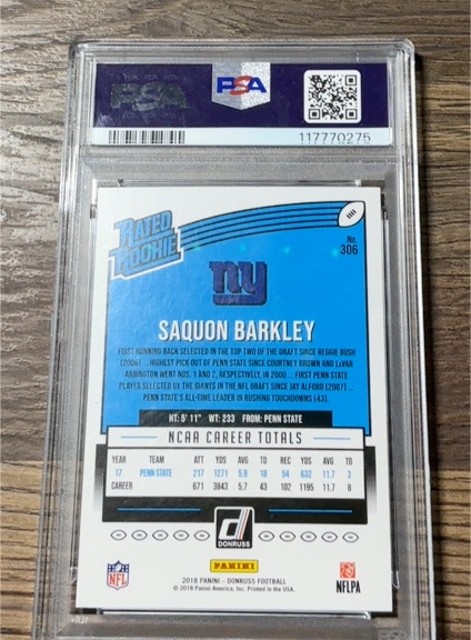 2018 Donruss #306 Saquon Barkley — front