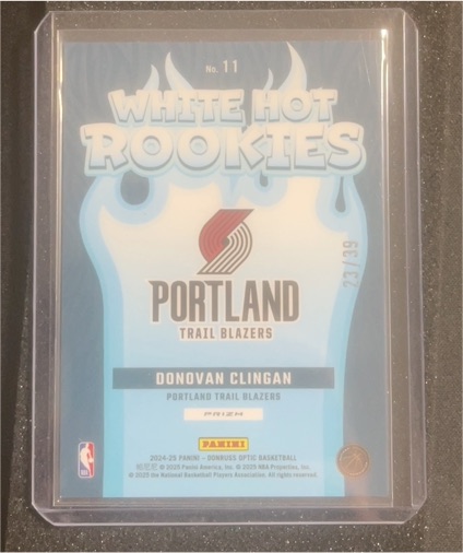2024-25 Panini Donruss Optic #11 Donovan Clingan White Hot Rookies — front