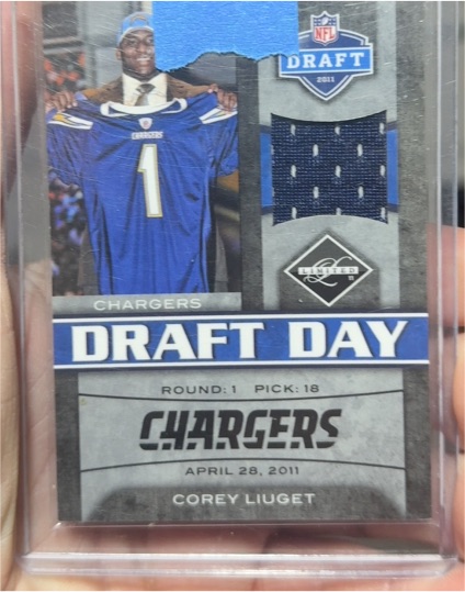 2011 Panini Limited Draft Day Materials Combos Corey Liuget Rookie RC — front