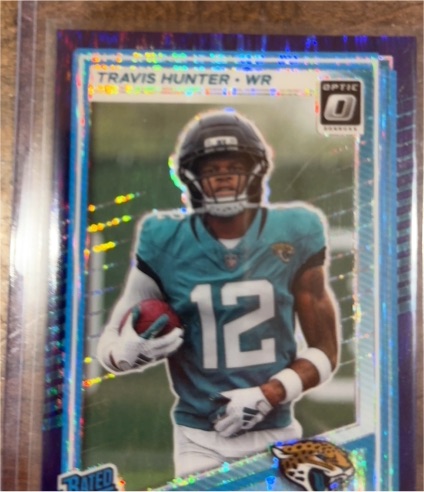 2025 Donruss Optic Rated Rookie Travis Hunter Purple Shock — front