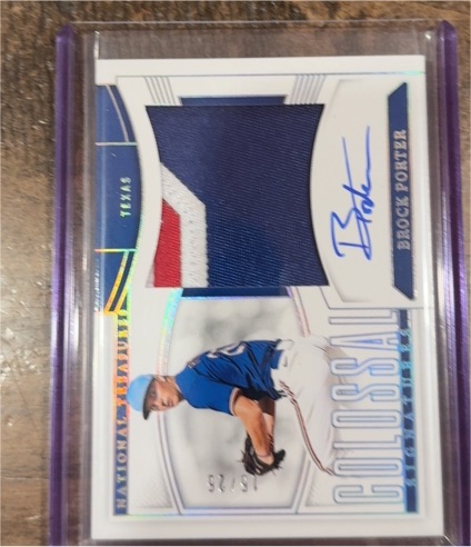 2025 Panini National Treasures #CMA-BP Brock Porter Colossal Patch Auto — front