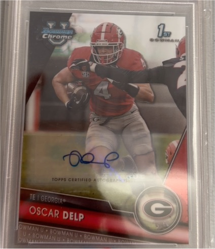 2023 Bowman University Chrome #92 Oscar Delp 1st Chrome Auto — front