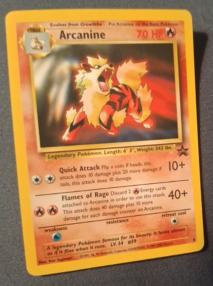 2000 Wizards of the Coast Black Star Promo #6 Arcanine — front