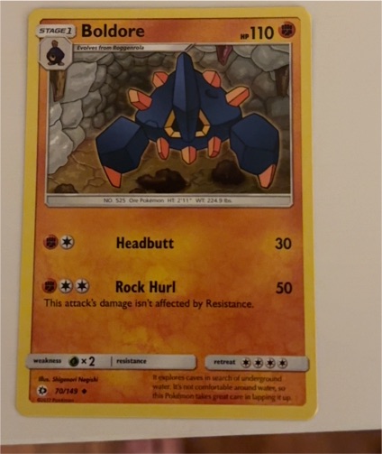 2017 Pokemon Sun & Moon #70 Boldore — front