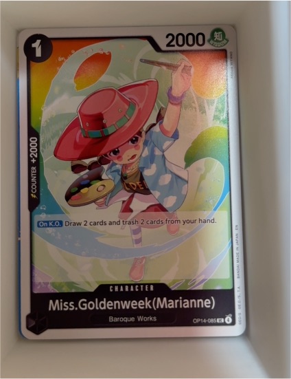 One Piece The Azure Sea's Seven OP14-085 Miss.Goldenweek (Marianne) — front