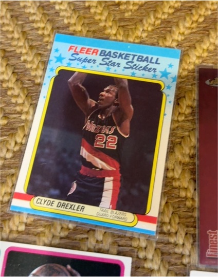 1988 Fleer Basketball Super Star Sticker #3 Clyde Drexler — front