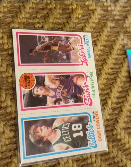 1980-81 Topps #36 / 142 / 186 Dave Cowens / Paul Westphal / Jamaal Wilkes — front