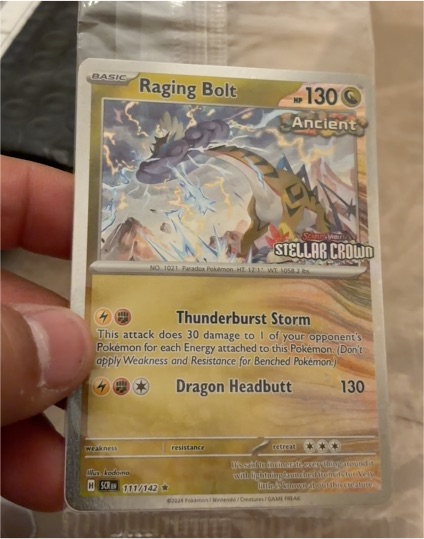 2024 Pokémon TCG Stellar Crown #111 Raging Bolt — front