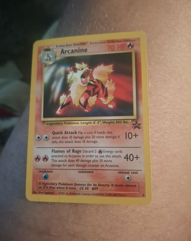 1999 Pokemon Black Star Promo #6 Arcanine — front