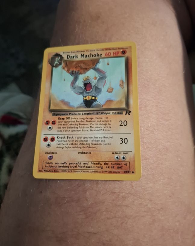 1999 Pokémon Team Rocket #40 Dark Machoke — front