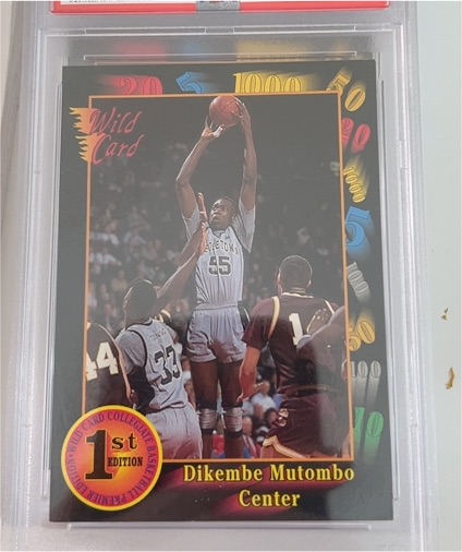 1992 Wild Card Collegiate #5 Dikembe Mutombo — front