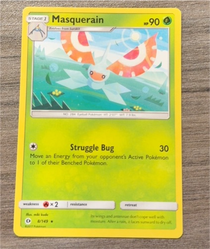 2017 Pokémon Sun & Moon #8 Masquerain — front