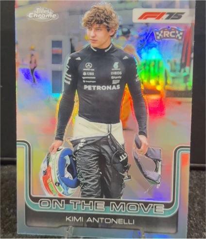 2025 Topps Chrome F1 #185 Kimi Antonelli On The Move RC — front