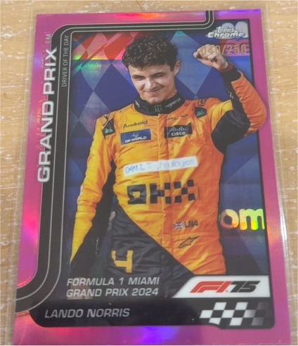 2024 Topps Chrome Formula 1 Grand Prix Drive of the Day #DOD-250 Lando Norris — front
