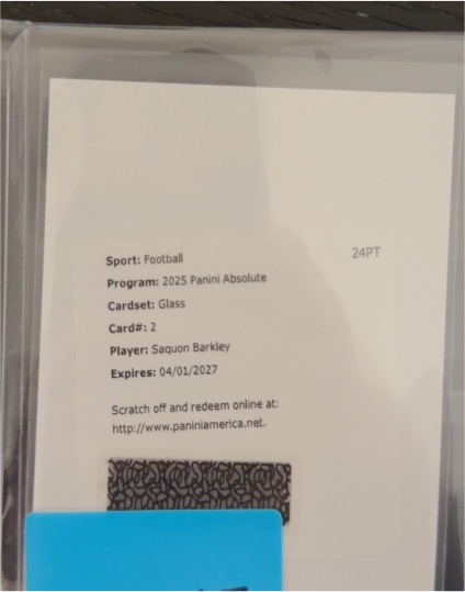 2025 Panini Absolute Glass #2 Saquon Barkley — front