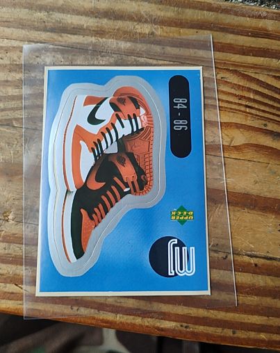 1998 Upper Deck International #SU2 Michael Jordan Air Jordan 1 Shoes Sticker — front