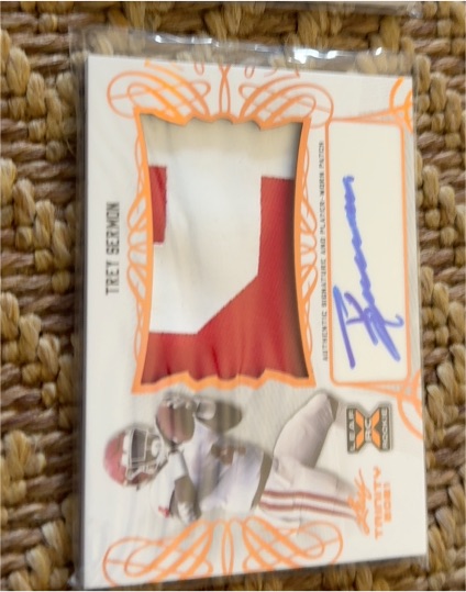 2021 Leaf Trinity #PA-TS1 Trey Sermon Patch Autograph — front