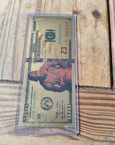 2023 Gold Plated Michael Jordan $100 Bill — front