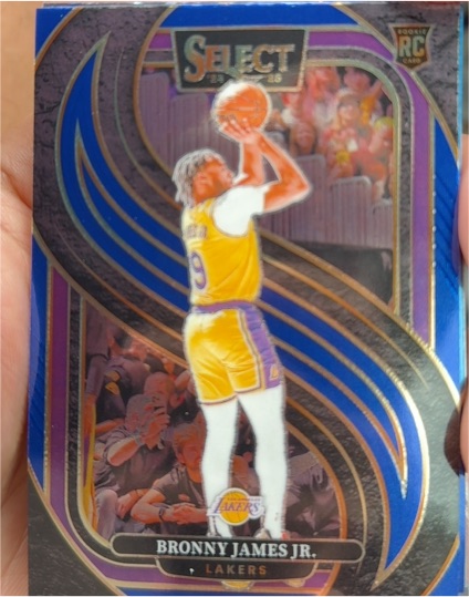2024-25 Panini Select #179 Bronny James Jr. Premier Level Blue Prizm RC — front