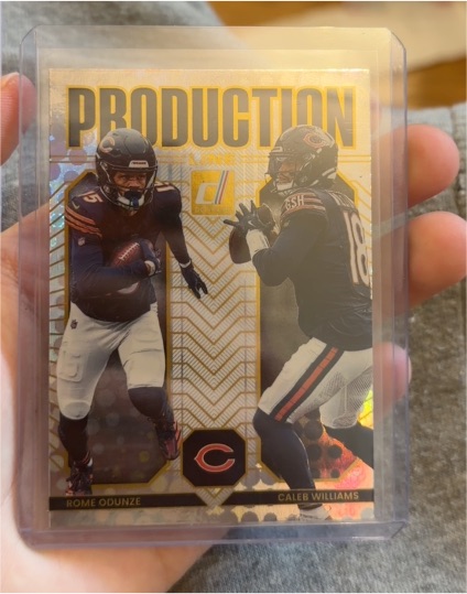 2025 Panini Donruss Production Line #17 Rome Odunze Caleb Williams — front