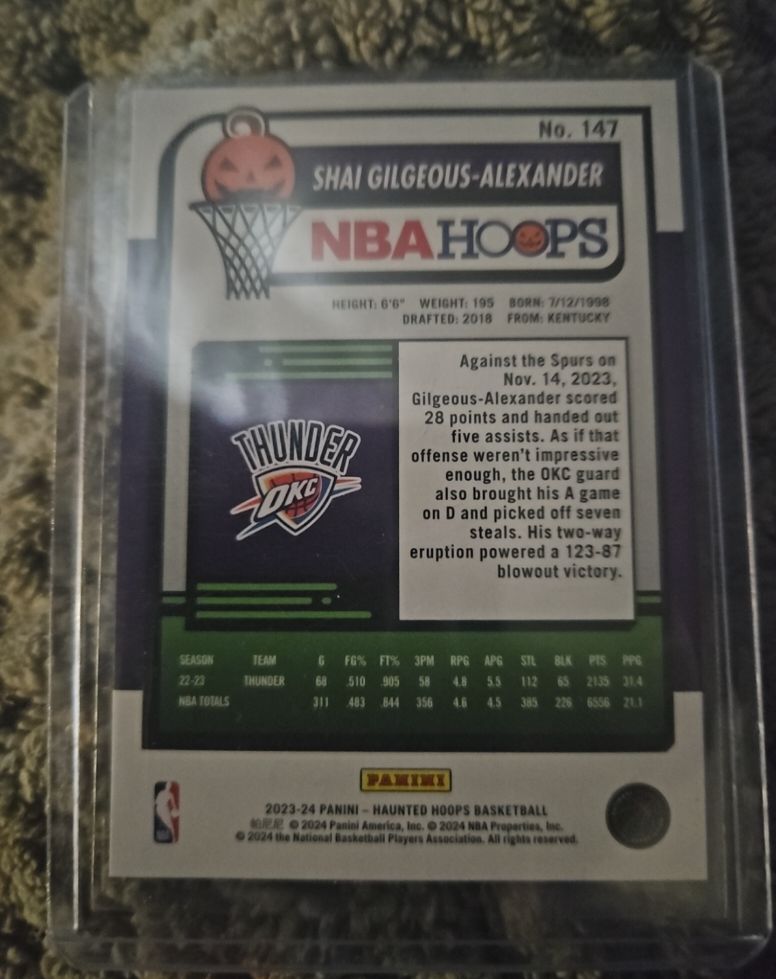 2023-24 Panini Haunted Hoops #147 Shai Gilgeous-Alexander — front