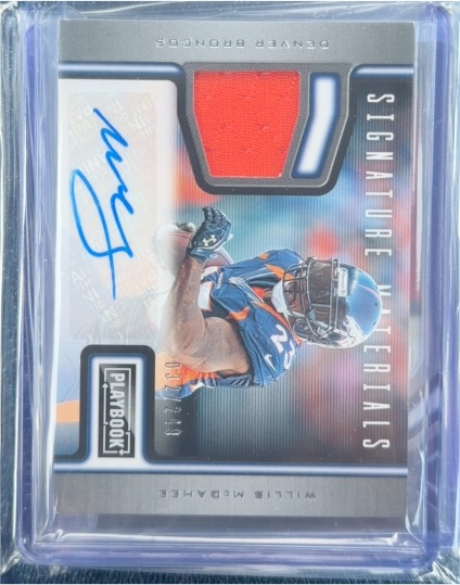 2019 Panini Playbook Signature Materials #SM-WM Willis McGahee — front