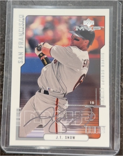 2000 Upper Deck MVP Silver Script #92 J.T. Snow — front