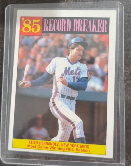 1986 Topps #203 Keith Hernandez Record Breaker — front