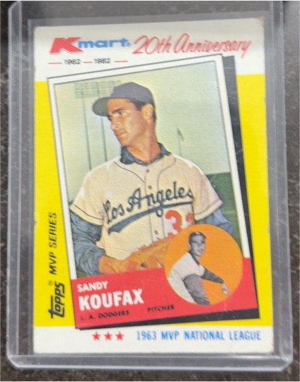 1982 Topps Kmart 20th Anniversary #4 Sandy Koufax — front