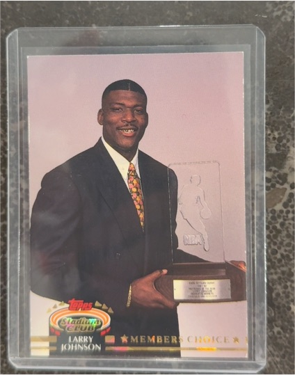 1992-93 Topps Stadium Club #192 Larry Johnson Members Choice — front